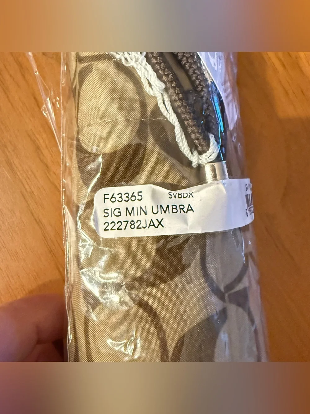 NWT Coach Signature Mini UV Umbrella Khaki Saddle F63365 New
